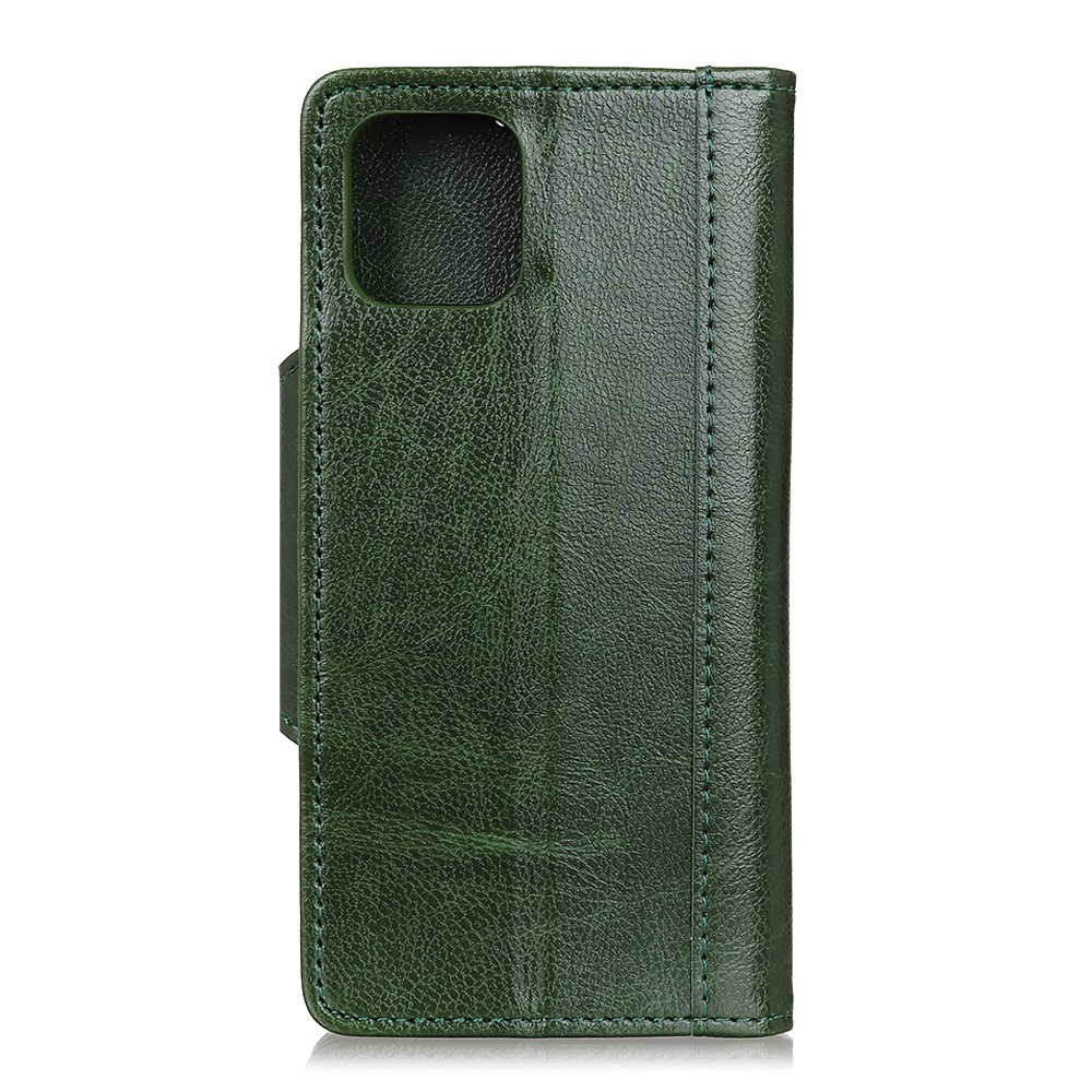 Caso De Carteira De Couro PU De Textura De Couro Para Iphone 12 Pro / 12 - Verde-3