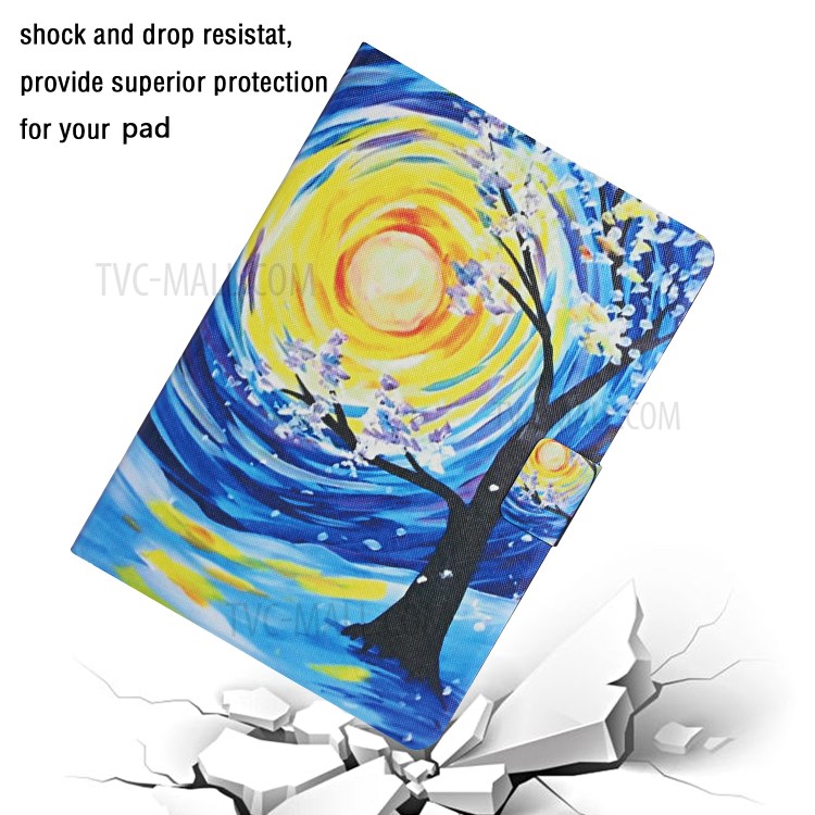 Pattern Printing Card Slots Stand Flip Leather Case for iPad 10.2 (2019)/Air 10.5 inch (2019)/Pro 10.5-inch (2017) - Tree and Moon-5