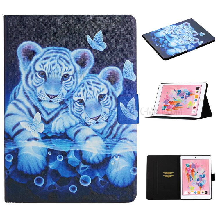 Pattern Printing Card Slots Stand Flip Leather Case for iPad 10.2 (2019)/Air 10.5 inch (2019)/Pro 10.5-inch (2017) - Tiger-1