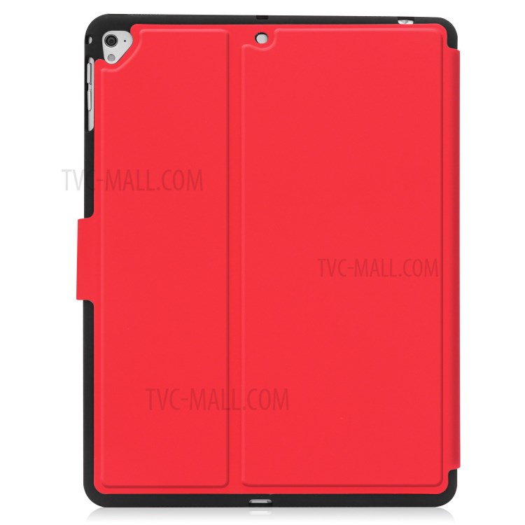 PU Leather Stand Tablet Case with Pen Slot for Apple iPad 9.7-inch (2018)/(2017) - Red-2