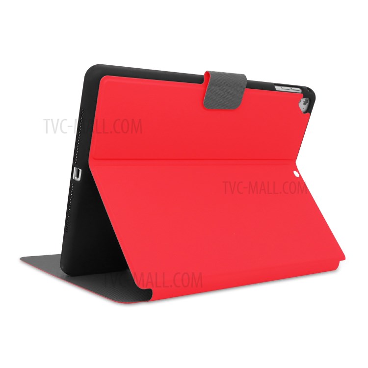 PU Leather Stand Tablet Case with Pen Slot for Apple iPad 9.7-inch (2018)/(2017) - Red-5