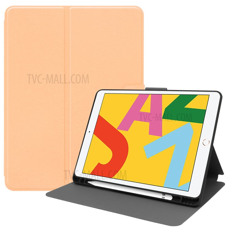 PU Leather Stand Tablet Case with Pen Slot for Apple iPad 9.7-inch (2018)/(2017) - Gold-1