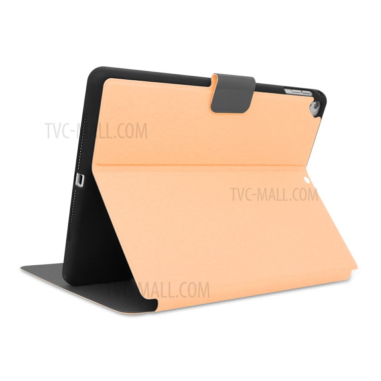 PU Leather Stand Tablet Case with Pen Slot for Apple iPad 9.7-inch (2018)/(2017) - Gold-5