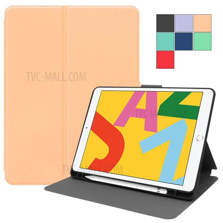 PU Leather Stand Tablet Case with Pen Slot for Apple iPad 9.7-inch (2018)/(2017) - Gold-7