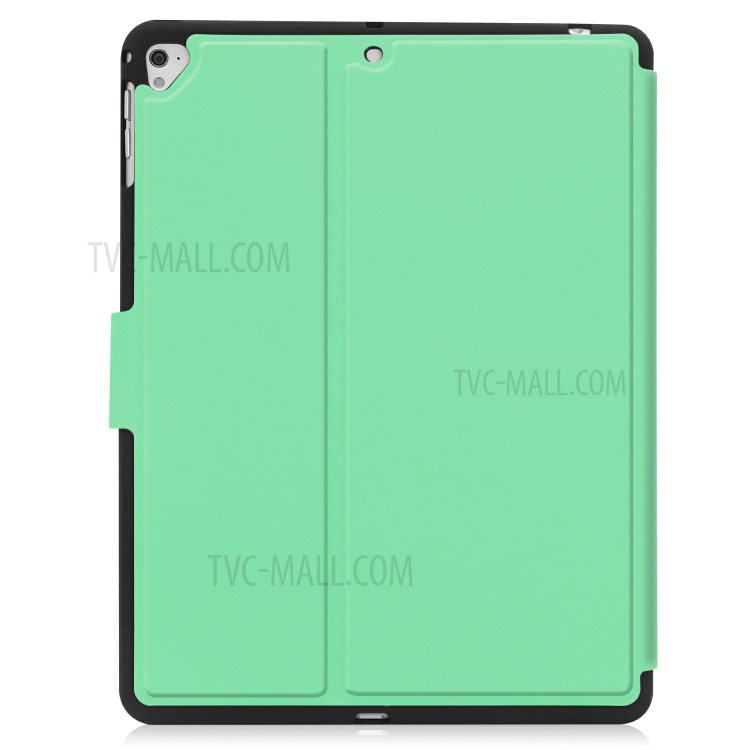 PU Leather Stand Tablet Case with Pen Slot for Apple iPad 9.7-inch (2018)/(2017) - Green-2
