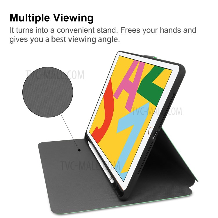 PU Leather Stand Tablet Case with Pen Slot for Apple iPad 9.7-inch (2018)/(2017) - Green-4