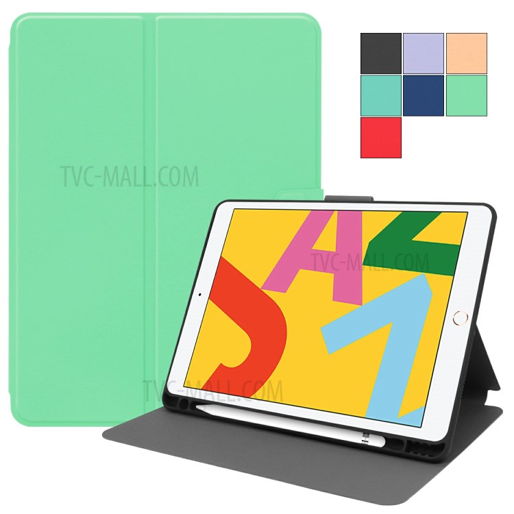 PU Leather Stand Tablet Case with Pen Slot for Apple iPad 9.7-inch (2018)/(2017) - Green-7