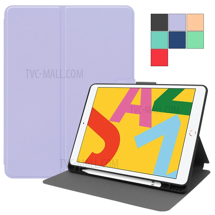 PU Leather Stand Tablet Case with Pen Slot for Apple iPad 9.7-inch (2018)/(2017) - Purple-7