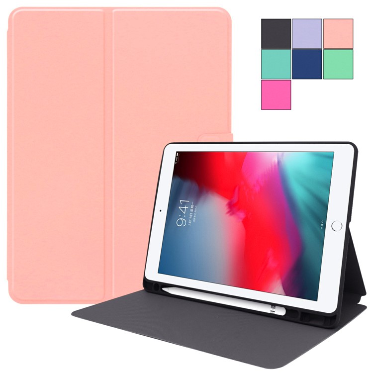 PU Leather Stand Tablet Protective Case with Pen Slot for Apple iPad 10.2 (2019) - Gold-7
