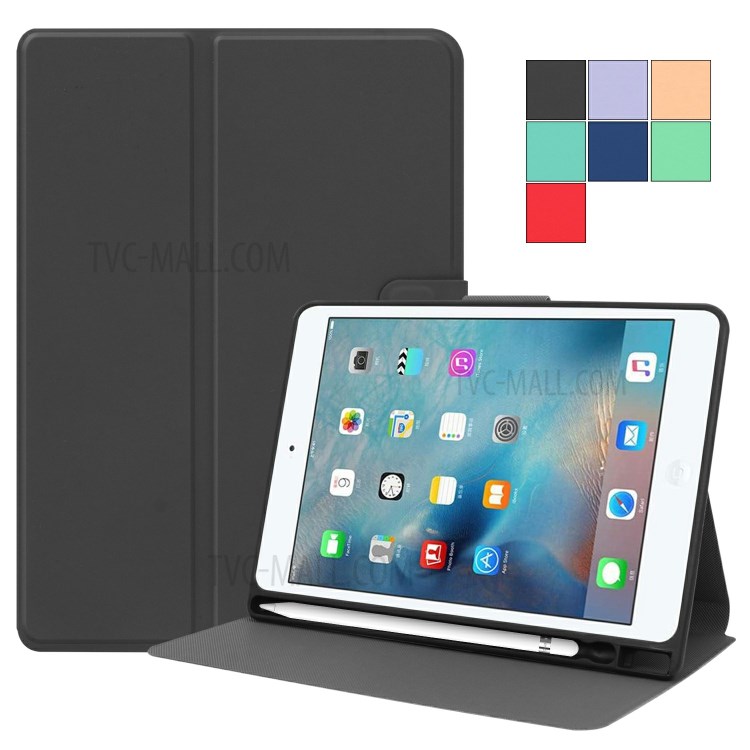 PU Leather Stand Tablet Protective Cover with Pen Slot for Apple iPad Mini (2019) 7.9 inch/Mini 4 - Black-11