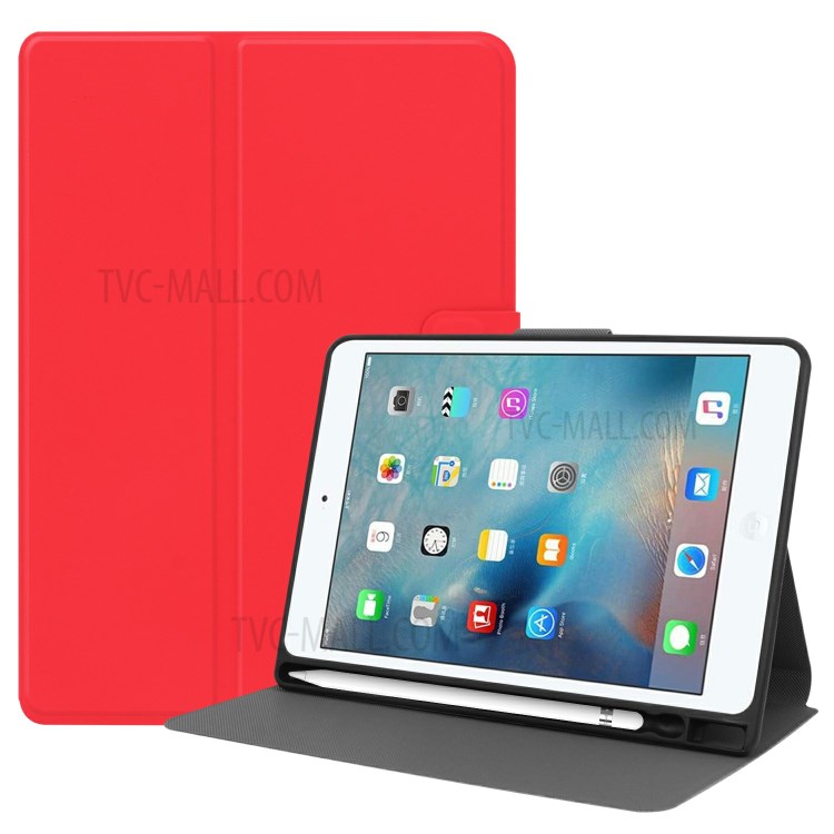PU Leather Stand Tablet Protective Cover with Pen Slot for Apple iPad Mini (2019) 7.9 inch/Mini 4 - Red-1