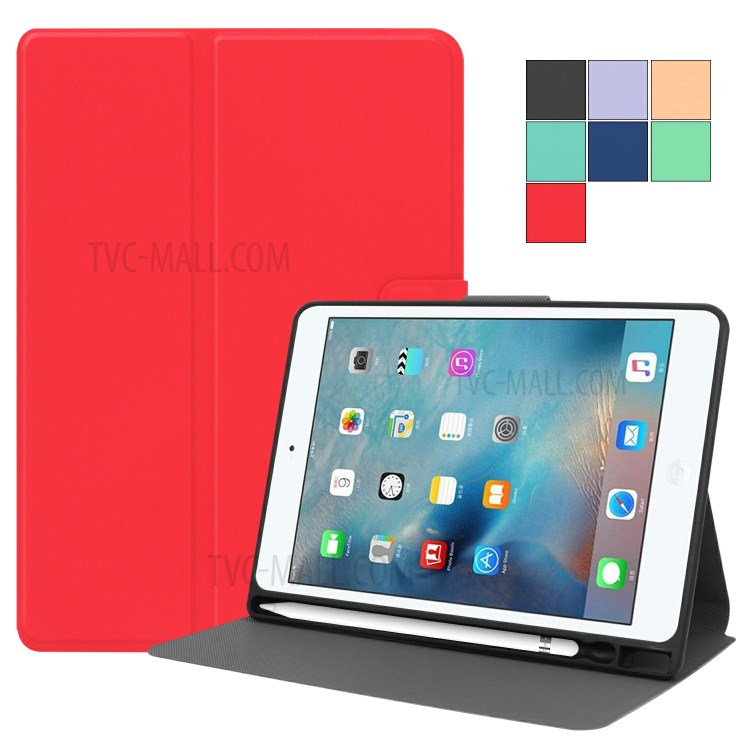 PU Leather Stand Tablet Protective Cover with Pen Slot for Apple iPad Mini (2019) 7.9 inch/Mini 4 - Red-7