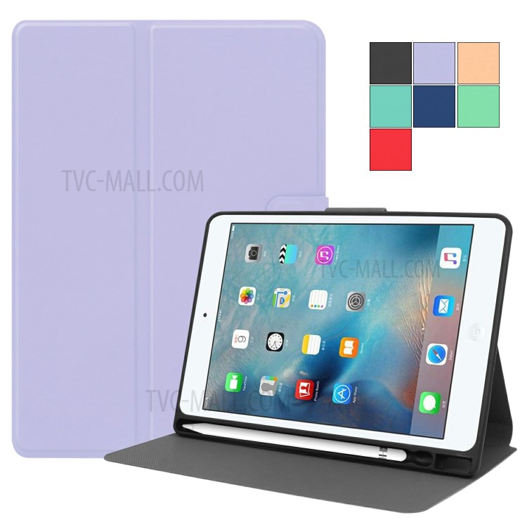 PU Leather Stand Pablest Cover с Слотом Для Ручки Для Apple Ipad Mini (2019) 7,9 Дюйма/мини -4 - Пурпурный-7