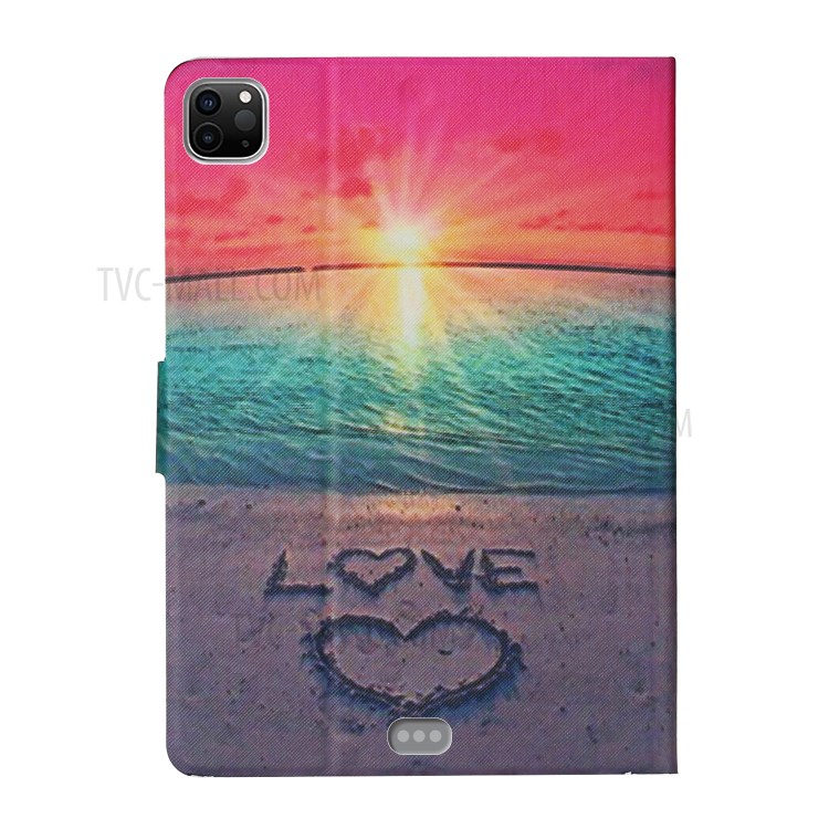 Pattern Printing Card Slots Stand Flip Leather Protective Cover for iPad Pro 11-inch (2020)/(2018) - Seaside Love-3