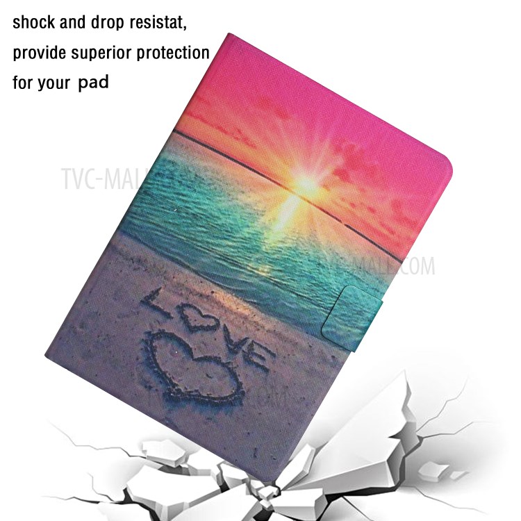 Pattern Printing Card Slots Stand Flip Leather Protective Cover for iPad Pro 11-inch (2020)/(2018) - Seaside Love-5