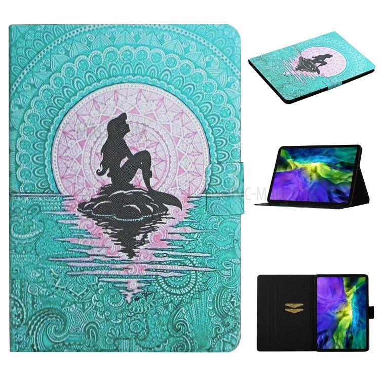 Pattern Printing Card Slots Stand Flip Leather Protective Cover for iPad Pro 11-inch (2020)/(2018) - Girl-1