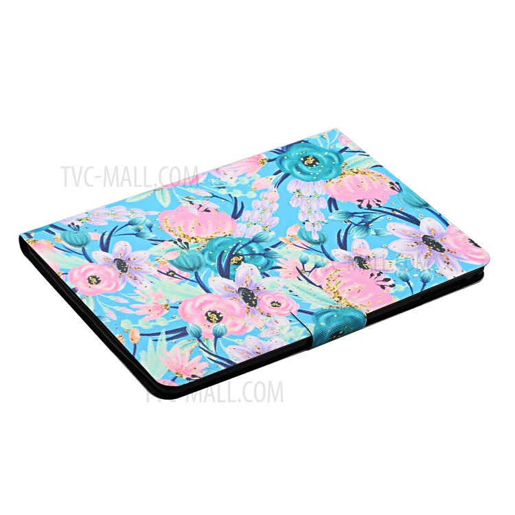 Flower Pattern Printing Card Holder Stand Leather Case for Apple iPad Pro 11-inch (2020)/(2018) - Pink Flower-4