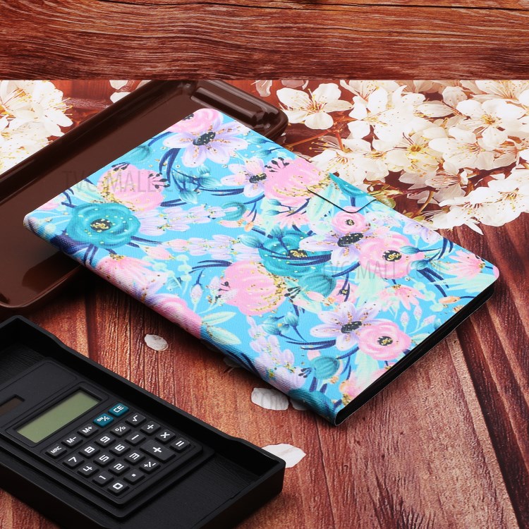 Flower Pattern Printing Card Holder Stand Leather Case for Apple iPad Pro 11-inch (2020)/(2018) - Pink Flower-8