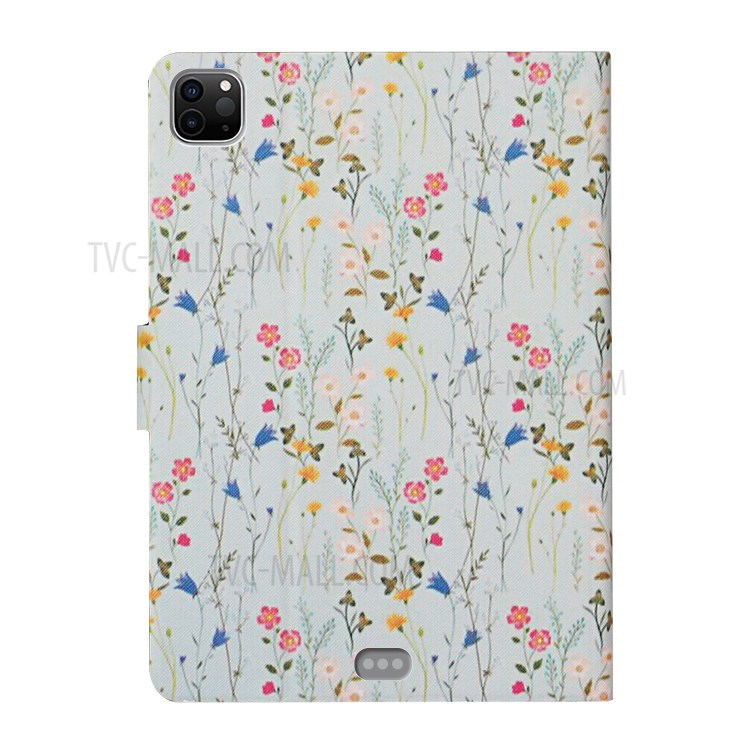 Flower Pattern Printing Card Holder Stand Leather Case for Apple iPad Pro 11-inch (2020)/(2018) - Floret-3