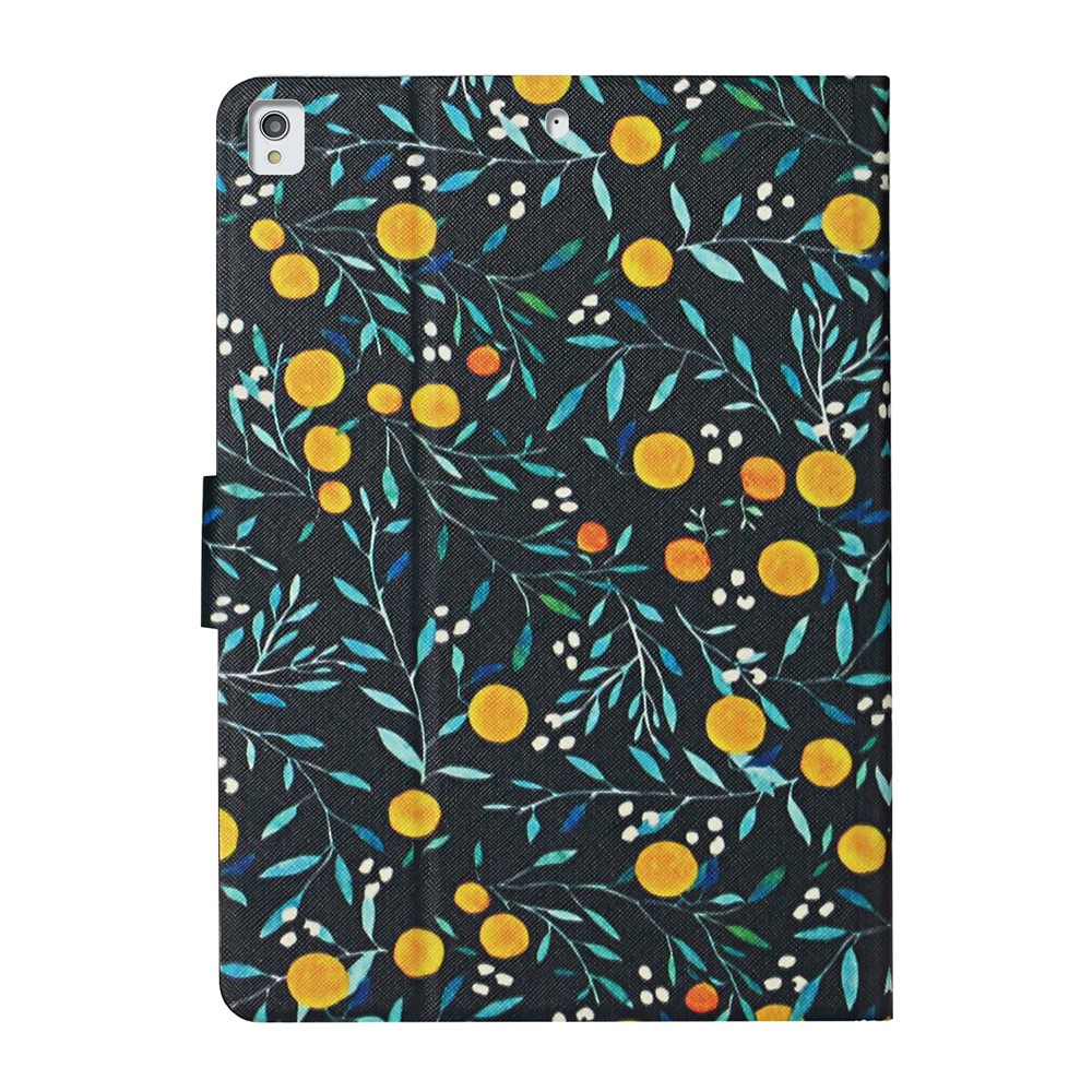 Flower Pattern Printing Card Holder Stand Tablet Cover Case for iPad 10.2 (2019)/Pro 10.5-inch (2017)/Air 10.5 inch (2019) - Orange-3