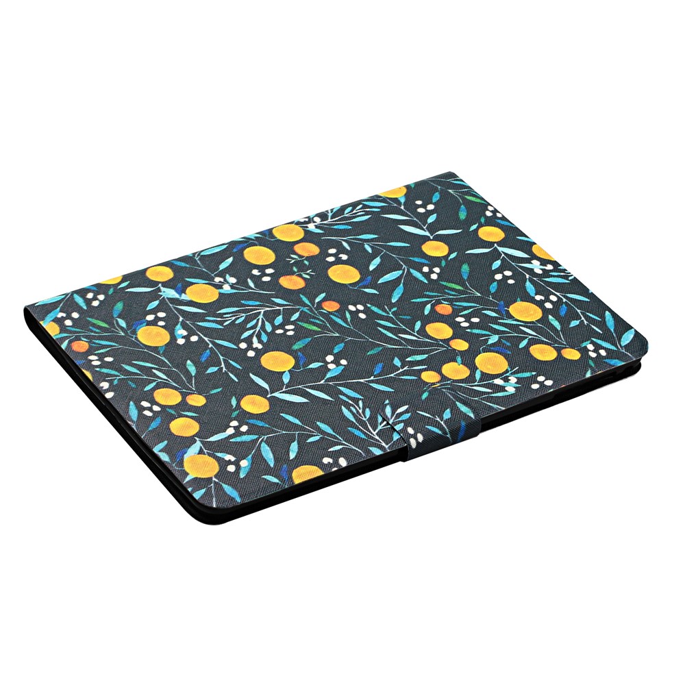 Flower Pattern Printing Card Holder Stand Tablet Cover Case for iPad 10.2 (2021)/(2020)/(2019)/Pro 10.5-inch (2017)/Air 10.5 inch (2019) - Orange-4