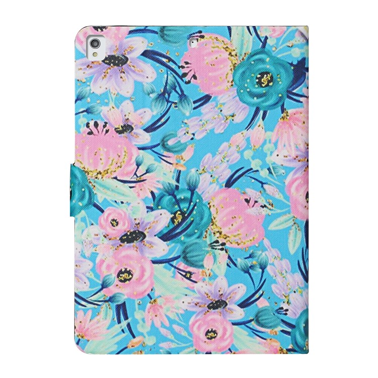 Flower Pattern Printing Card Holder Stand Tablet Cover Case for iPad 10.2 (2019)/Pro 10.5-inch (2017)/Air 10.5 inch (2019) - Pink Flower-3
