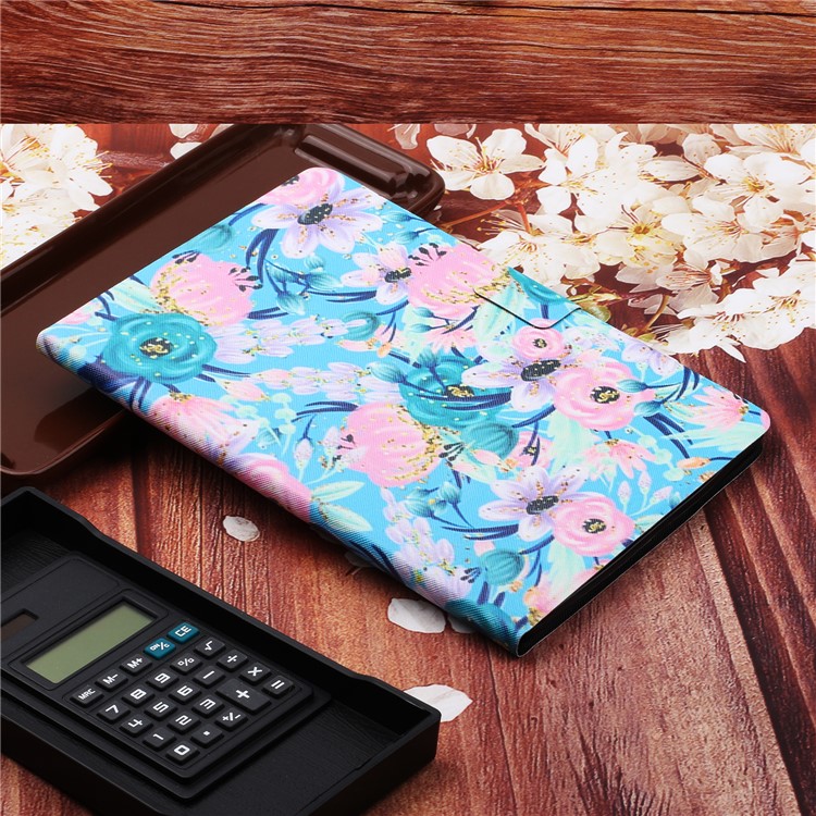 Flower Pattern Printing Card Holder Stand Tablet Cover Case for iPad 10.2 (2019)/Pro 10.5-inch (2017)/Air 10.5 inch (2019) - Pink Flower-8