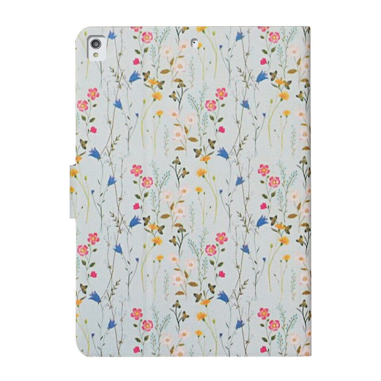 Flower Pattern Printing Card Holder Stand Tablet Cover Case for iPad 10.2 (2020)(2019)/Pro 10.5-inch (2017)/Air 10.5 inch (2019) - Red Flower-3