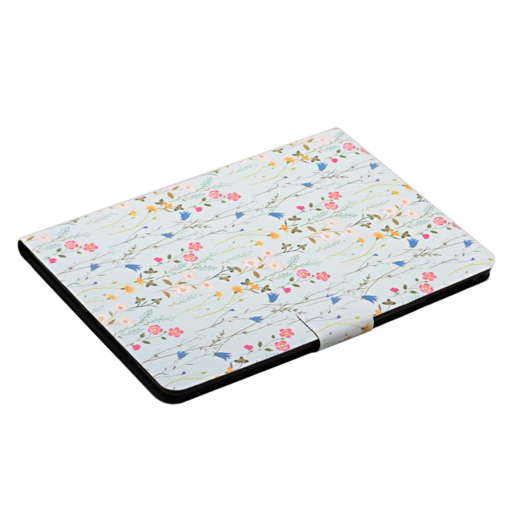 Flower Pattern Printing Card Holder Stand Tablet Cover Case for iPad 10.2 (2020)(2019)/Pro 10.5-inch (2017)/Air 10.5 inch (2019) - Red Flower-4
