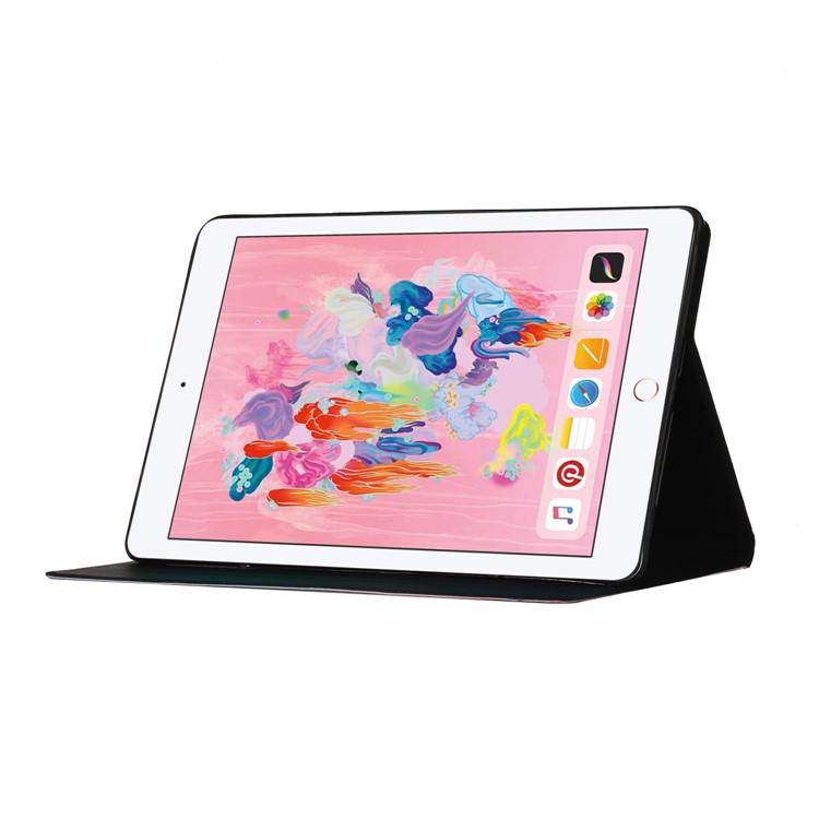 Flower Pattern Printing Card Holder Stand Tablet Cover Case for iPad 10.2 (2020)(2019)/Pro 10.5-inch (2017)/Air 10.5 inch (2019) - Red Flower-6