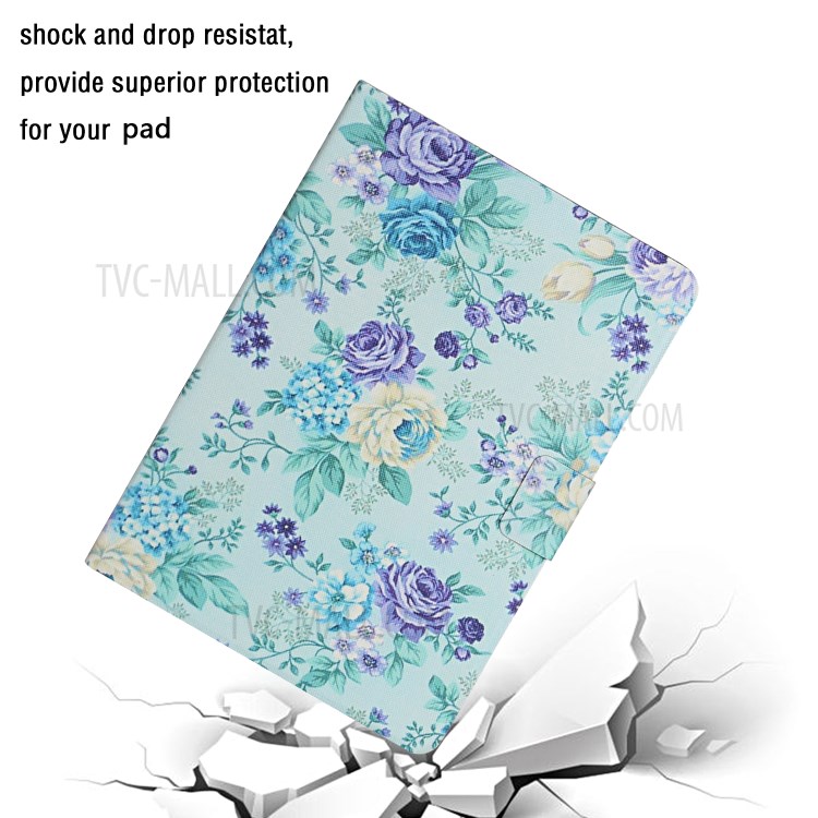 Flower Pattern Printing Card Holder Stand Tablet Shell for iPad mini (2019) 7.9 inch/4/3/2/1 - Vivid Flower-5