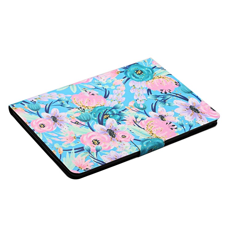 Flower Pattern Printing Card Holder Stand Tablet Shell for iPad mini (2019) 7.9 inch/4/3/2/1 - Pink Flower-4