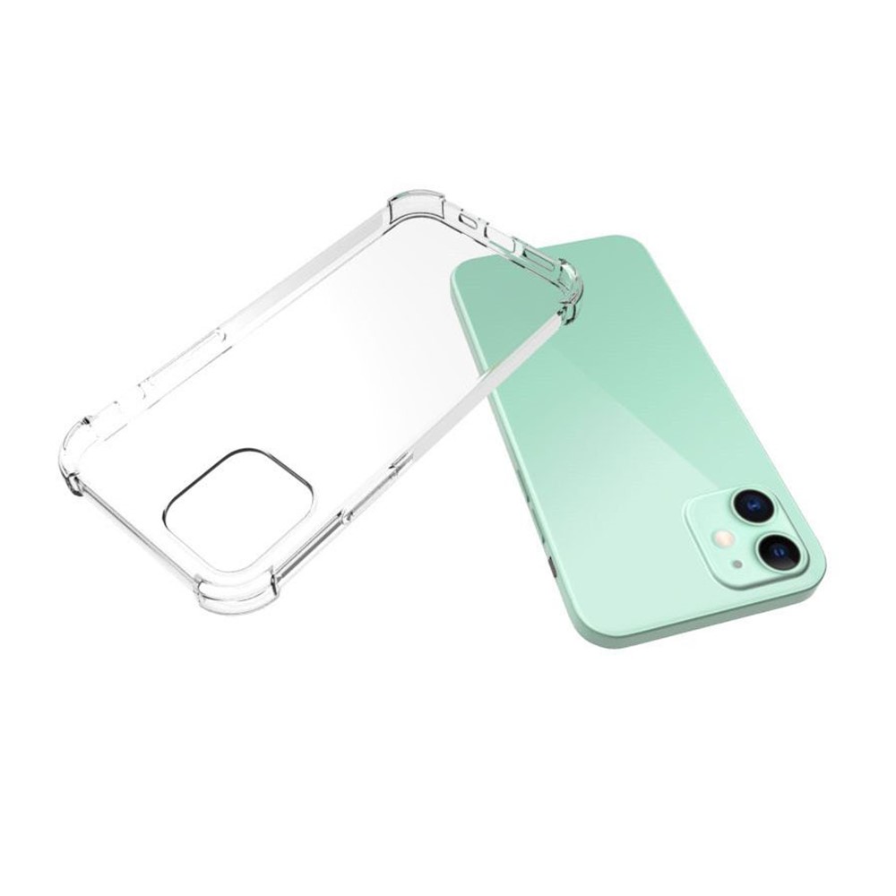 Casa Delgada Transparente de Cristal de TPU Suave Para Iphone 12/12 Pro 6.1 Pulgadas, Cornillas a Prueba de Choques Cubierta de Teléfono Protectora Anti-Slip Protective