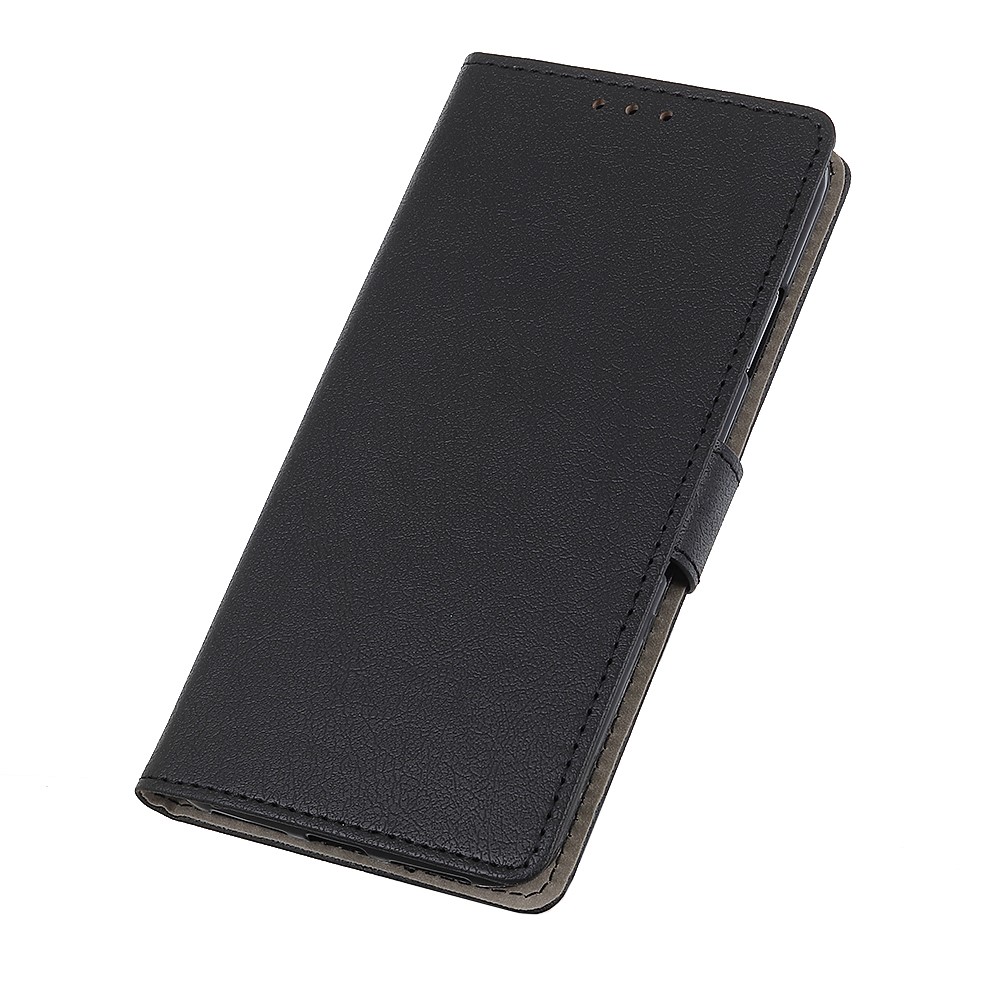 PU Leder Brieftaschenstand Telefonschale Für Iphone 12 Pro/12 - Schwarz