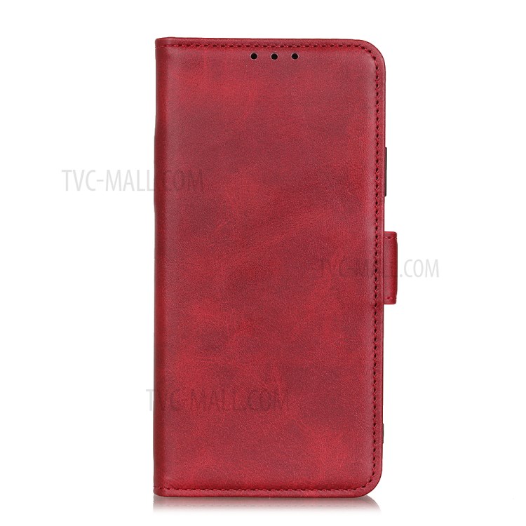 Magnetic Double Clasp Leather Shell for iPhone 12 Pro/12 Max 6.1 inch - Red-1