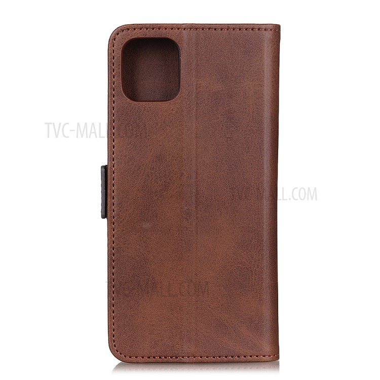 Magnetic Double Clasp Leather Shell for iPhone 12 Pro/12 Max 6.1 inch - Coffee-2