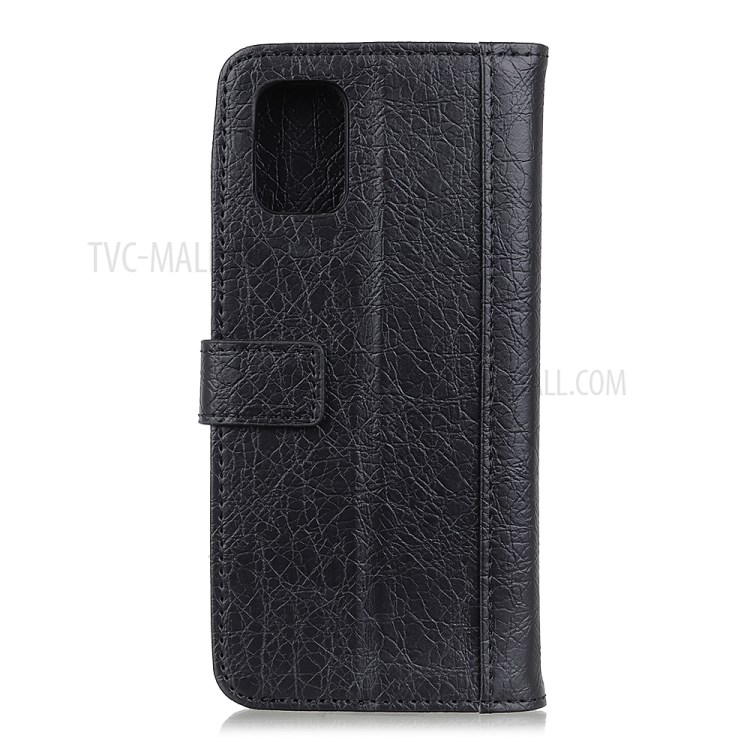 Rhino Grain Wallet Stand PU Leather Case for iPhone 12 Max/12 Pro 6.1 inch - Black-3