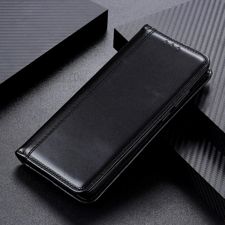 Auto-absorbed Split Leather Shell for iPhone 12 Pro 6.1 inch/12 Max 6.1 inch - Black-9