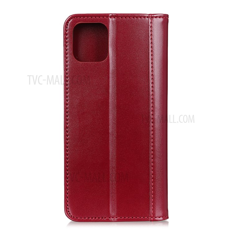 Auto-absorbed Split Leather Shell for iPhone 12 Pro 6.1 inch/12 Max 6.1 inch - Red-7