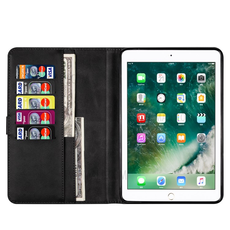 Zipper Pocket with Wallet Leather Tablet Protective Cover for iPad mini (2019) 7.9 inch/4/3/2/1 - Black-4