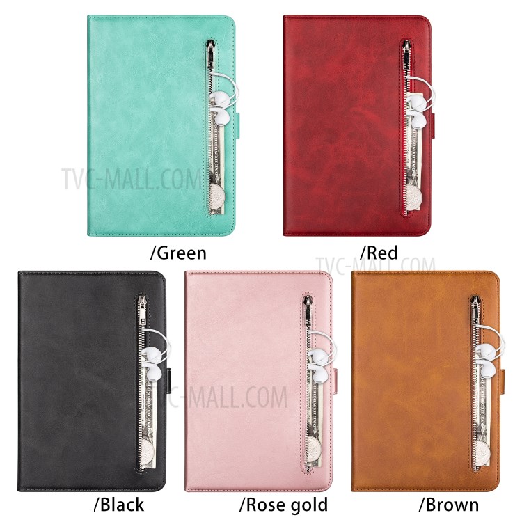 Zipper Pocket with Wallet Leather Tablet Protective Cover for iPad mini (2019) 7.9 inch/4/3/2/1 - Black-9