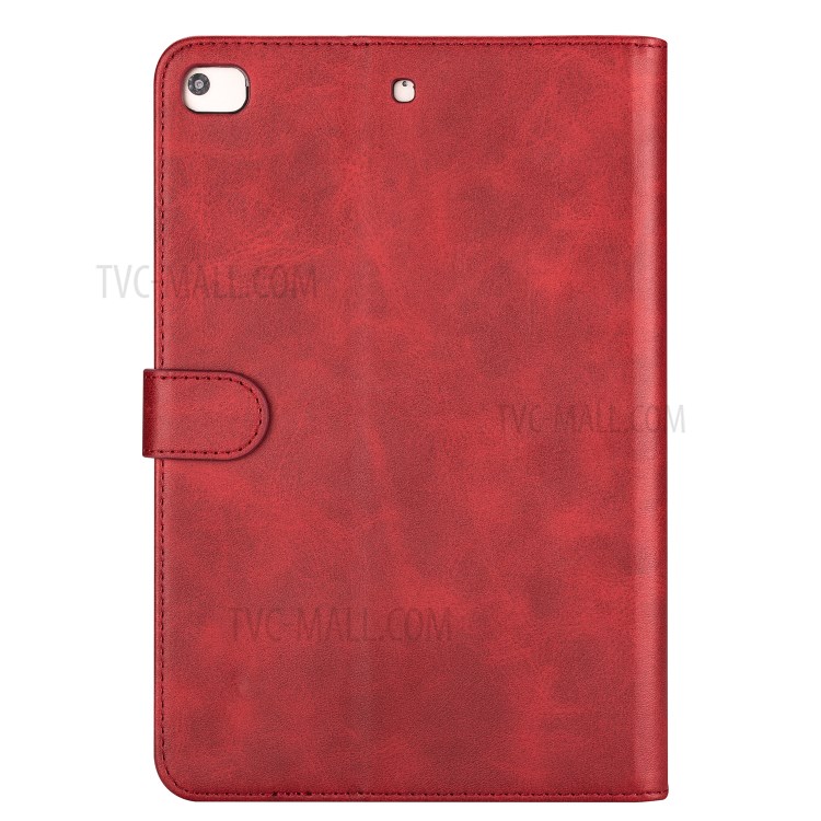 Zipper Pocket with Wallet Leather Tablet Protective Cover for iPad mini (2019) 7.9 inch/4/3/2/1 - Red-2