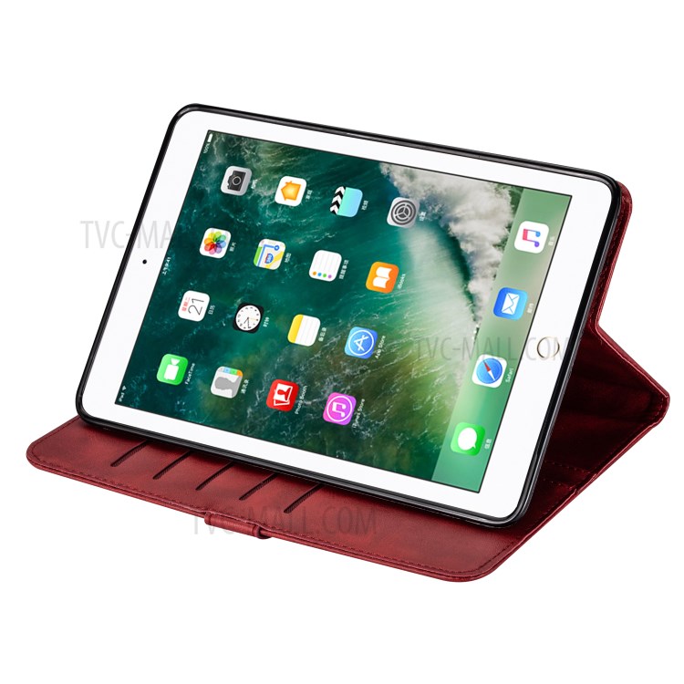 Zipper Pocket with Wallet Leather Tablet Protective Cover for iPad mini (2019) 7.9 inch/4/3/2/1 - Red-5