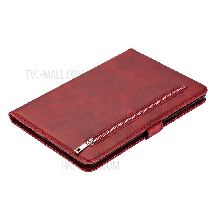Zipper Pocket with Wallet Leather Tablet Protective Cover for iPad mini (2019) 7.9 inch/4/3/2/1 - Red-7