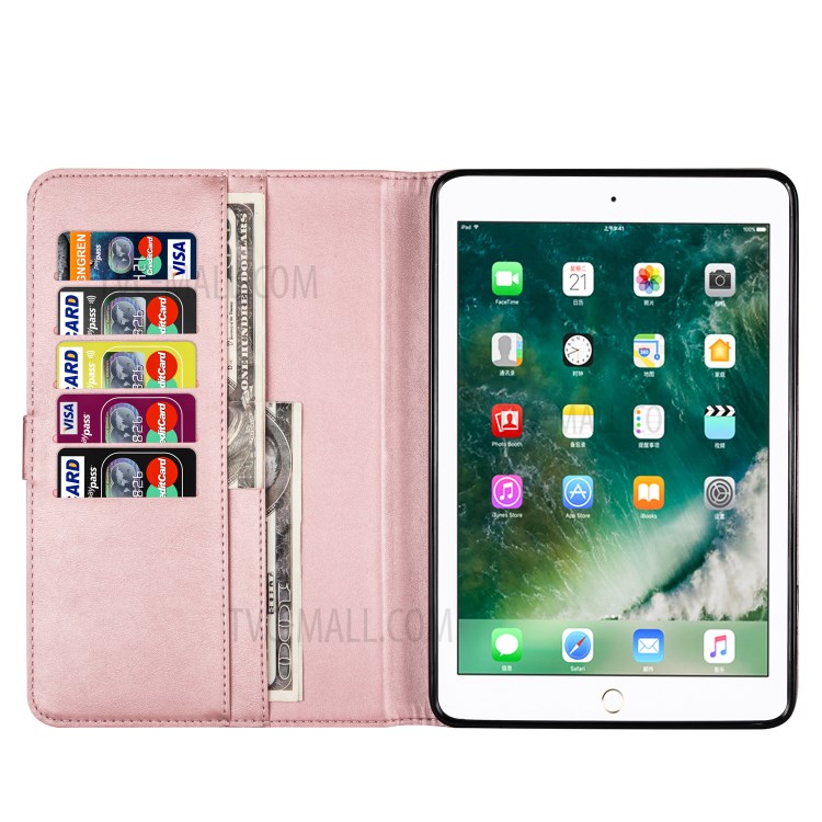 Zipper Pocket with Wallet Leather Tablet Protective Cover for iPad mini (2019) 7.9 inch/4/3/2/1 - Rose Gold-4