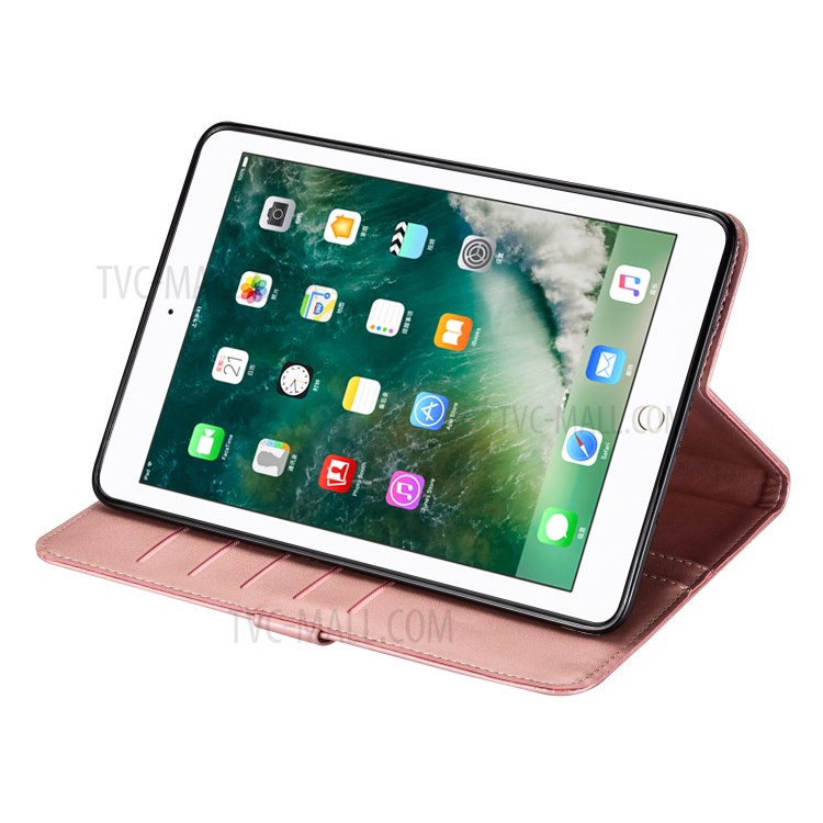 Zipper Pocket with Wallet Leather Tablet Protective Cover for iPad mini (2019) 7.9 inch/4/3/2/1 - Rose Gold-5
