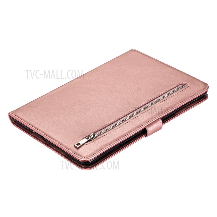 Zipper Pocket with Wallet Leather Tablet Protective Cover for iPad mini (2019) 7.9 inch/4/3/2/1 - Rose Gold-7