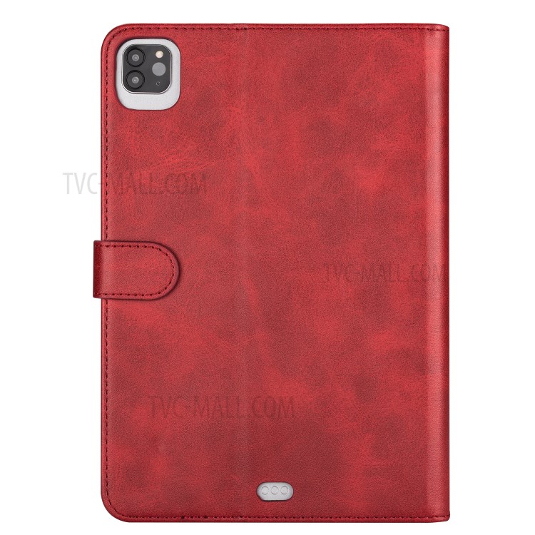 Zipper Pocket Leather Tablet Cover for iPad Pro 12.9-inch (2020)/(2018) - Red-2