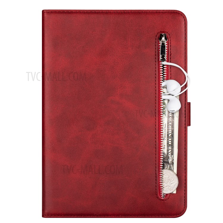 Zipper Pocket Leather Tablet Cover for iPad Pro 12.9-inch (2020)/(2018) - Red-3