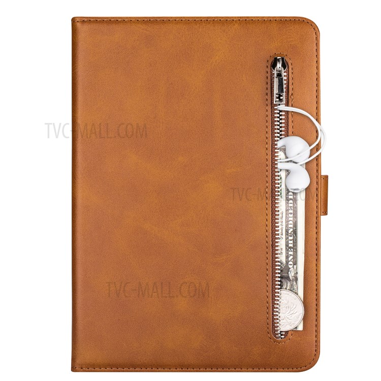 Couverture Tablette En Cuir De Poche À Fermeture Éclair Pour IPad Pro 12,9 Pouces (2020) / (2018) - Marron-3